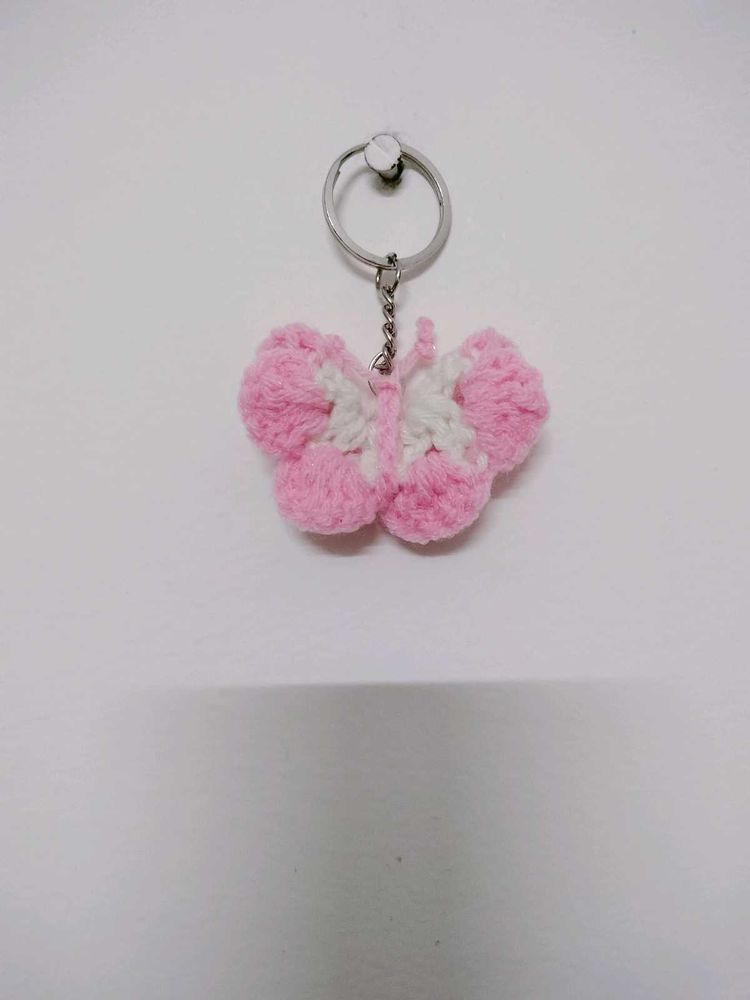 Handmade Pink Butterfly Keychain