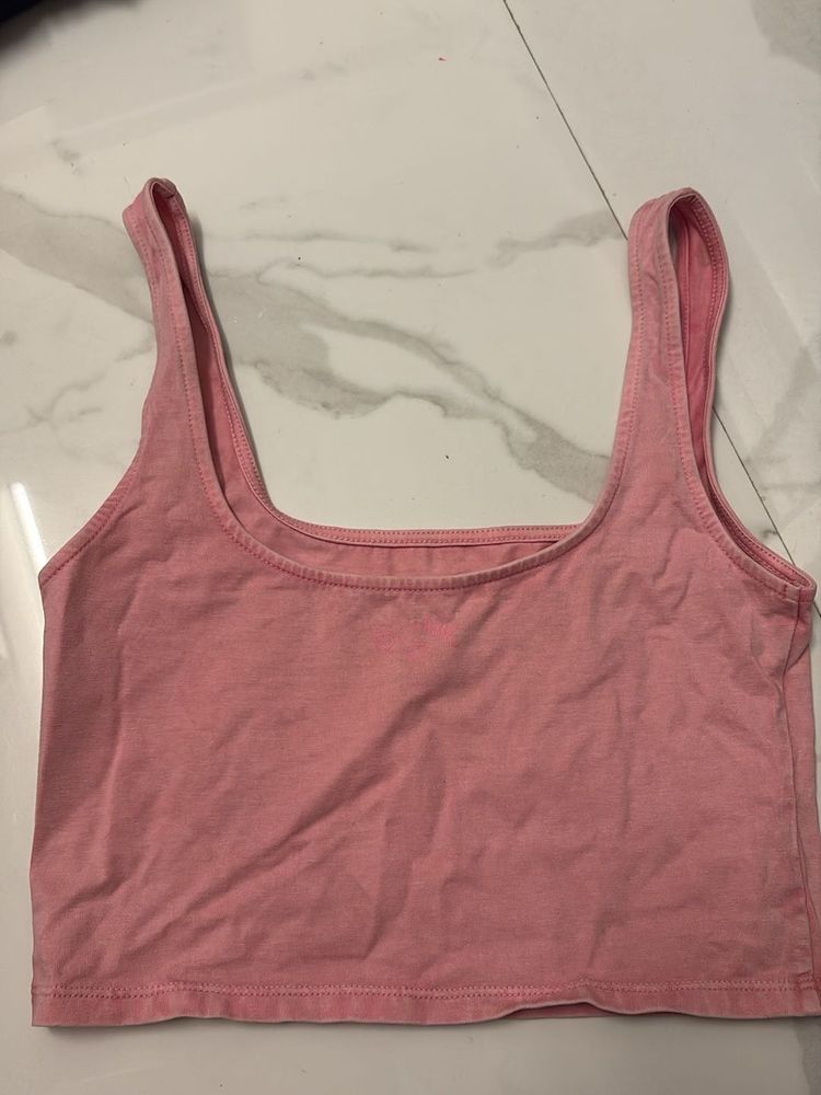 Cute Pink Cropped Tank Top