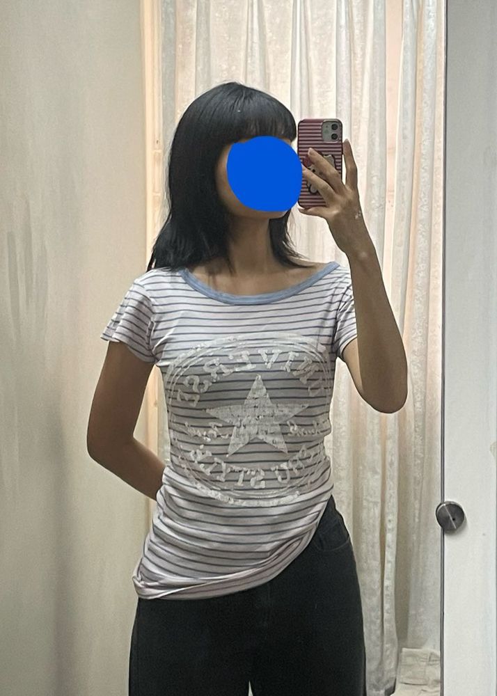 Y2K striped top