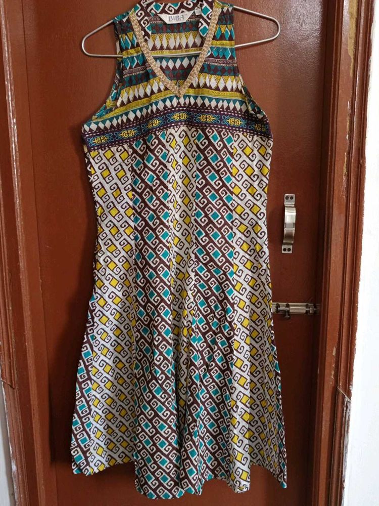 boho print sleeveless kurta