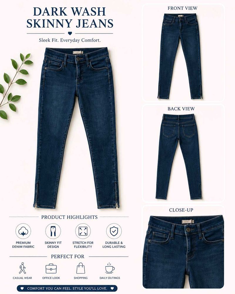 Dark Wash Skinny Fit Jeans