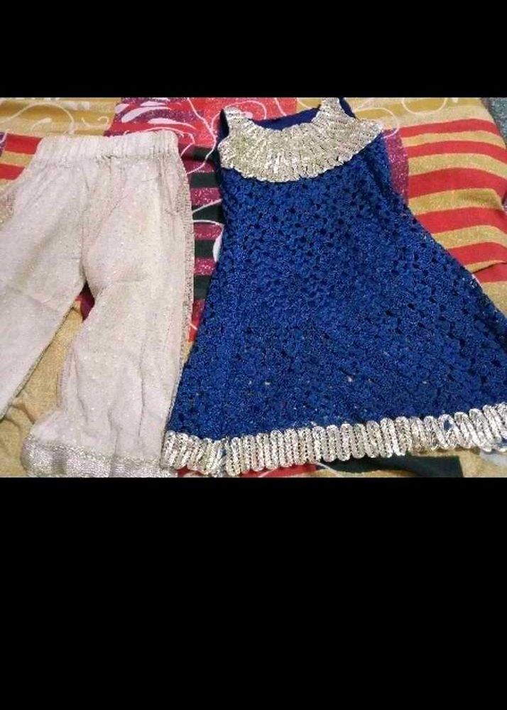 Cute Blue &amp; Silver Kids Outfit Combo
