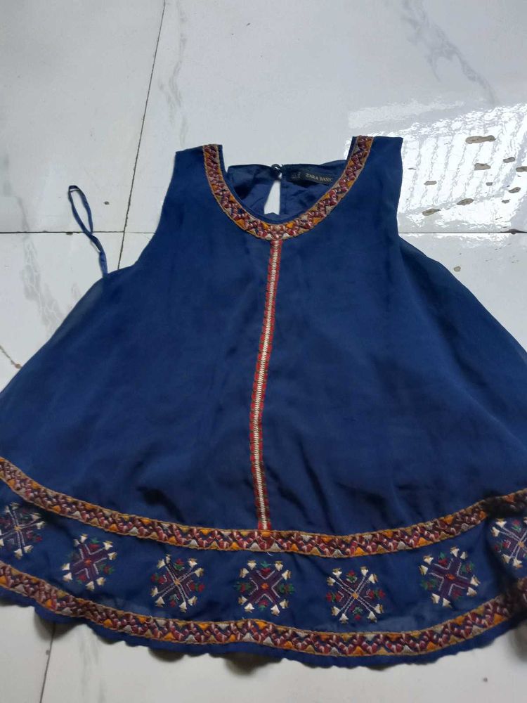 Embroidered Blue Kurta