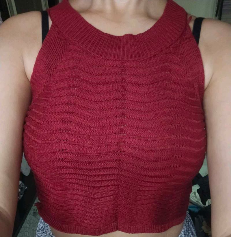 Chic Knit burgundy Tank Top
