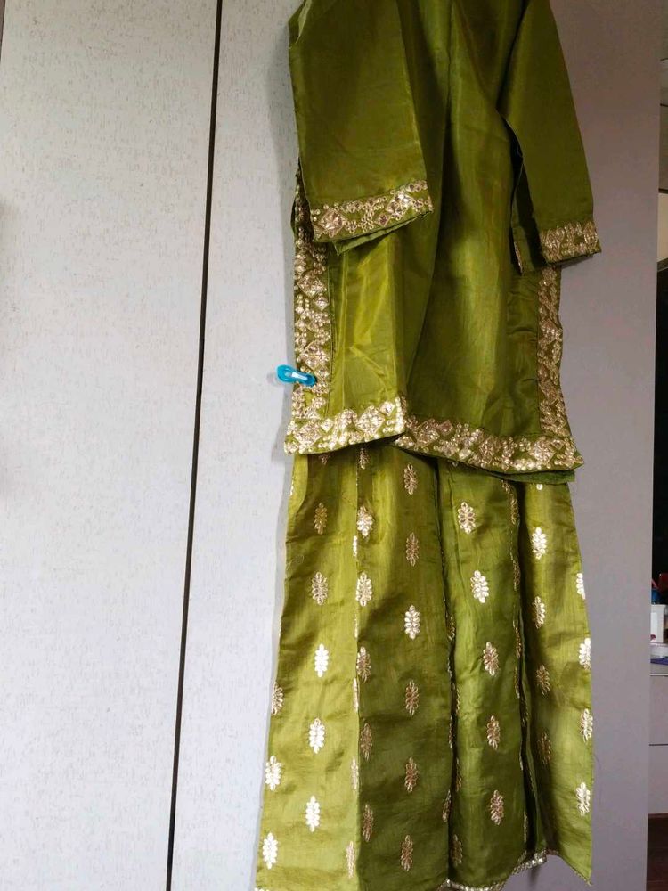 Semi Stitched Sharara/Gharara With Gotapati Work