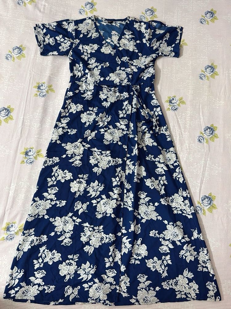 Navy blue Darzi Brand Slit Kurta