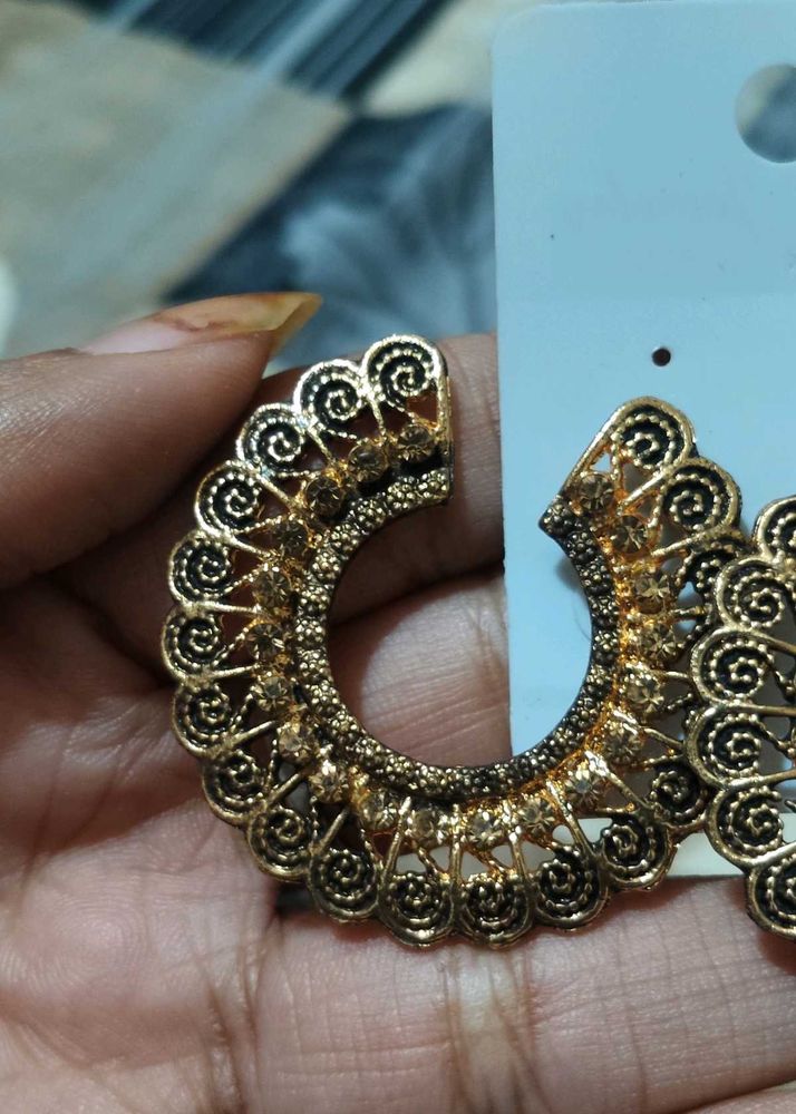 Antique Gold Jhumka Earrings