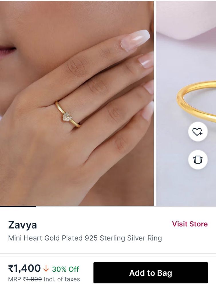 Mini Heart Gold Plated Ring