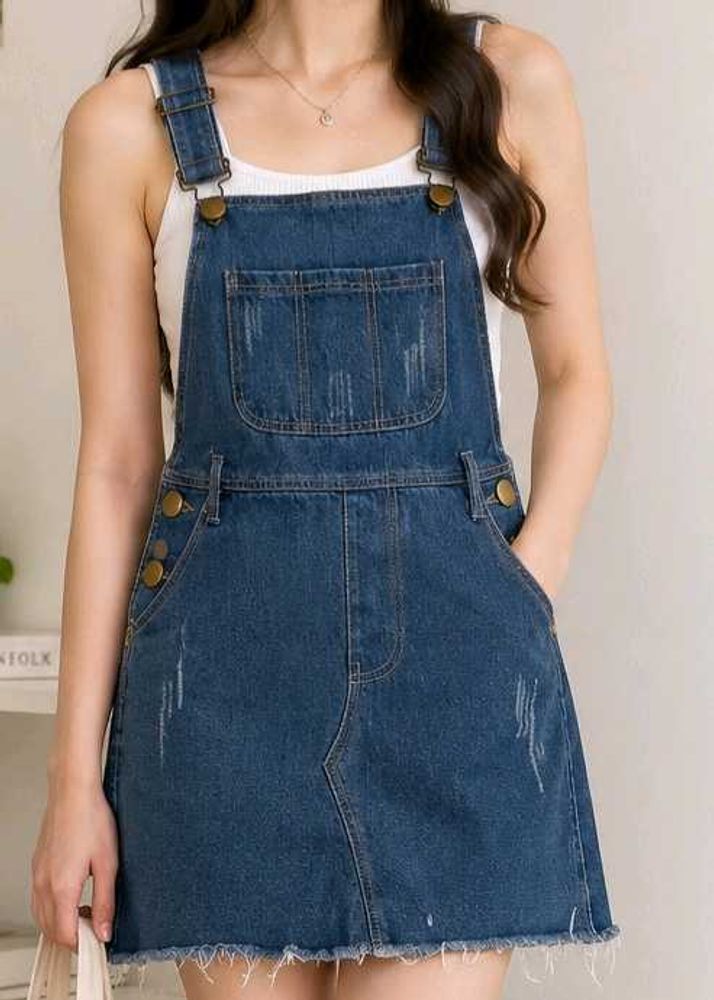 Blue Denim Pinafore Dress