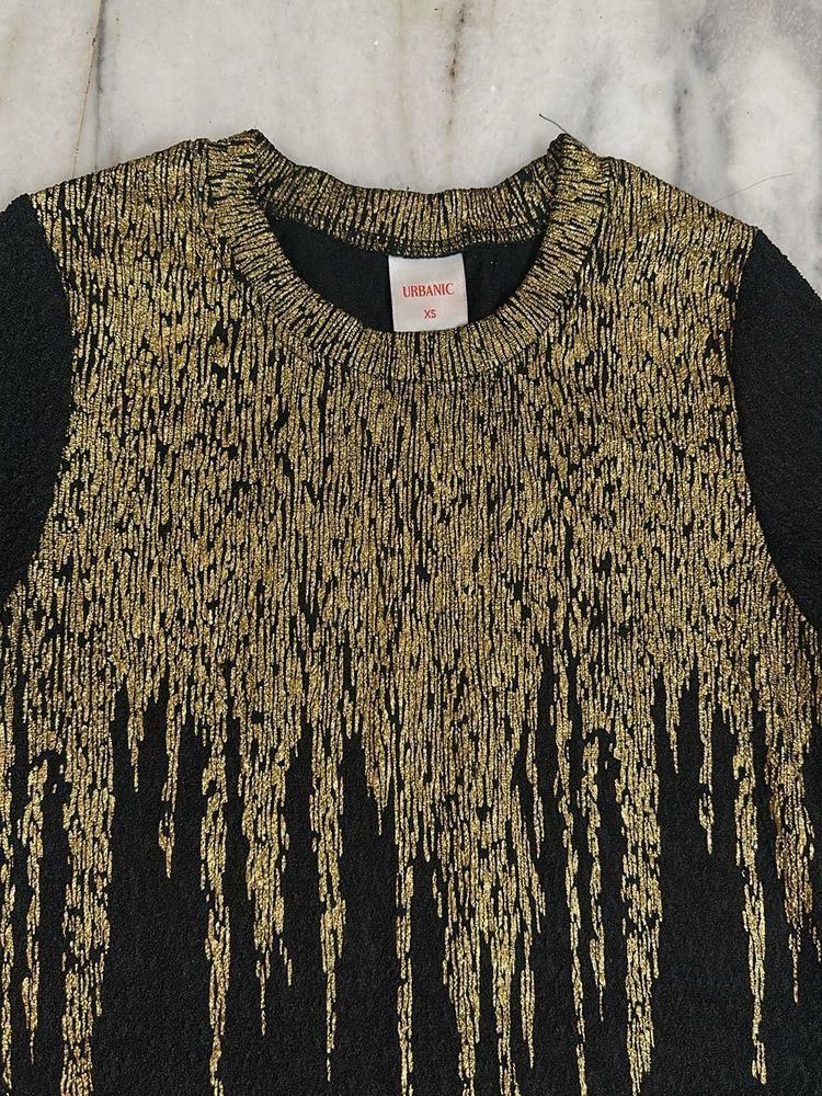 Urbanic Gold Metallic bodycone dress
