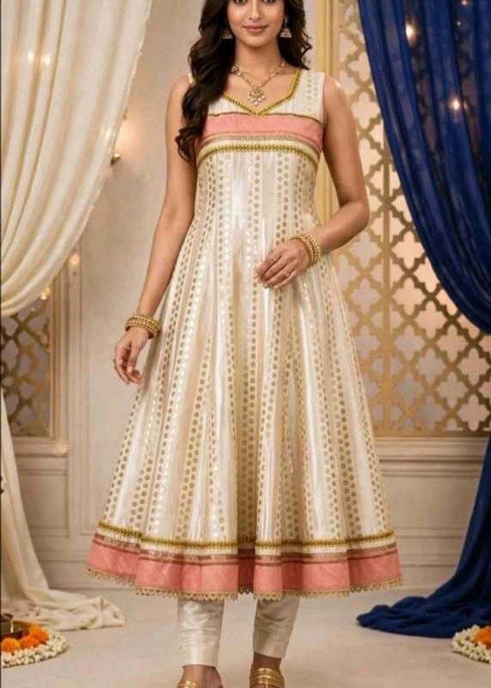Elegant Cream Ethnic Gown