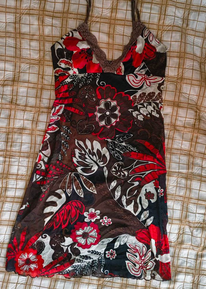 Boho Floral Print Mini Dress