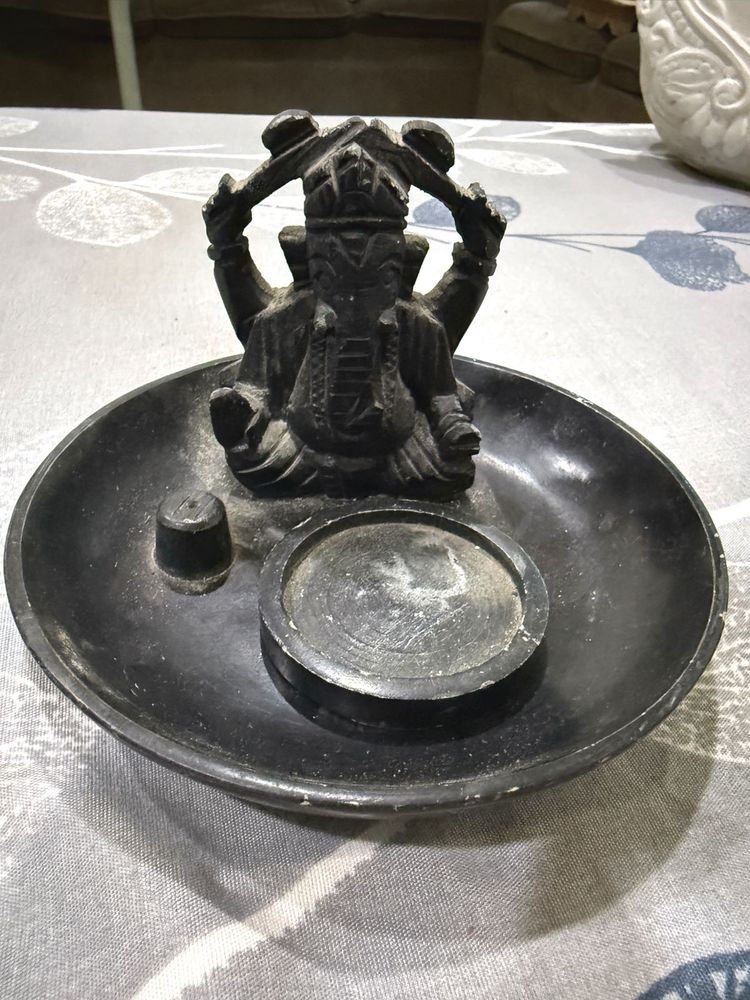 Ganesha idol with diya &amp; Incense Holder