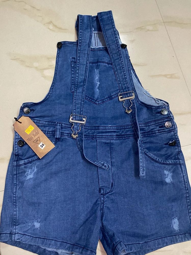 Blue Denim Short jumpsuit