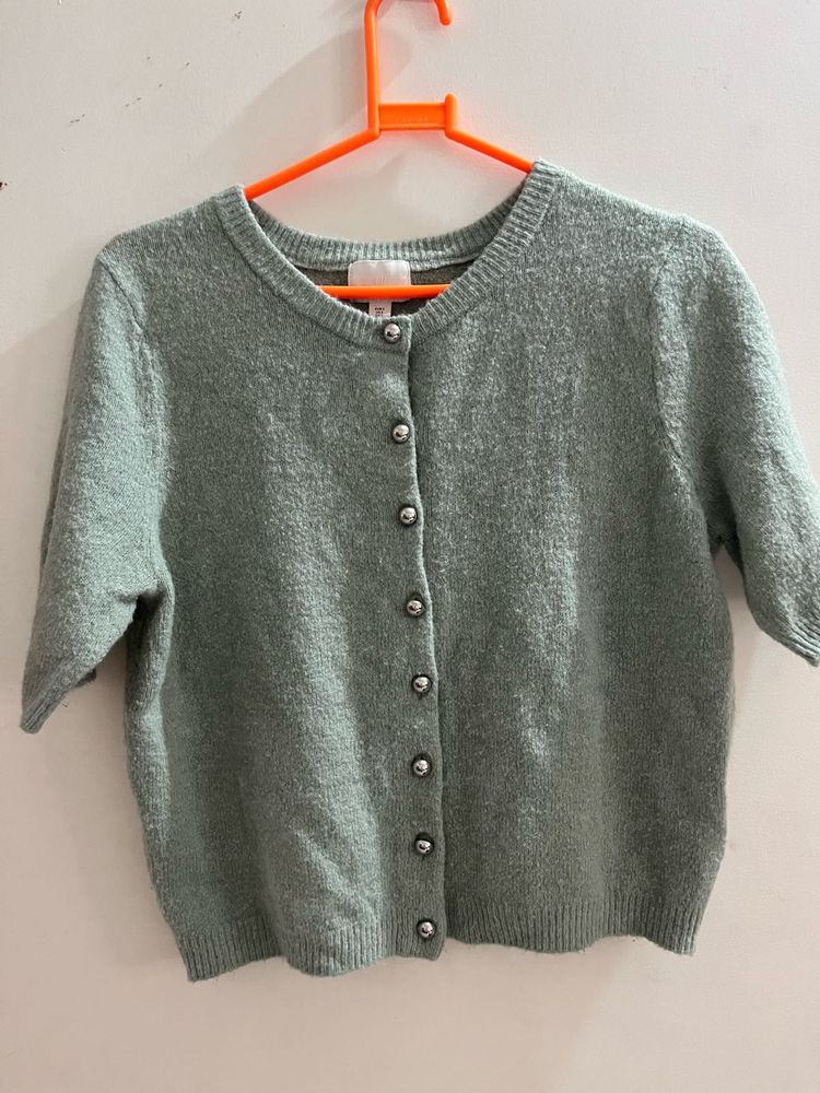 Chic Short Sleeve Knit Cardigan