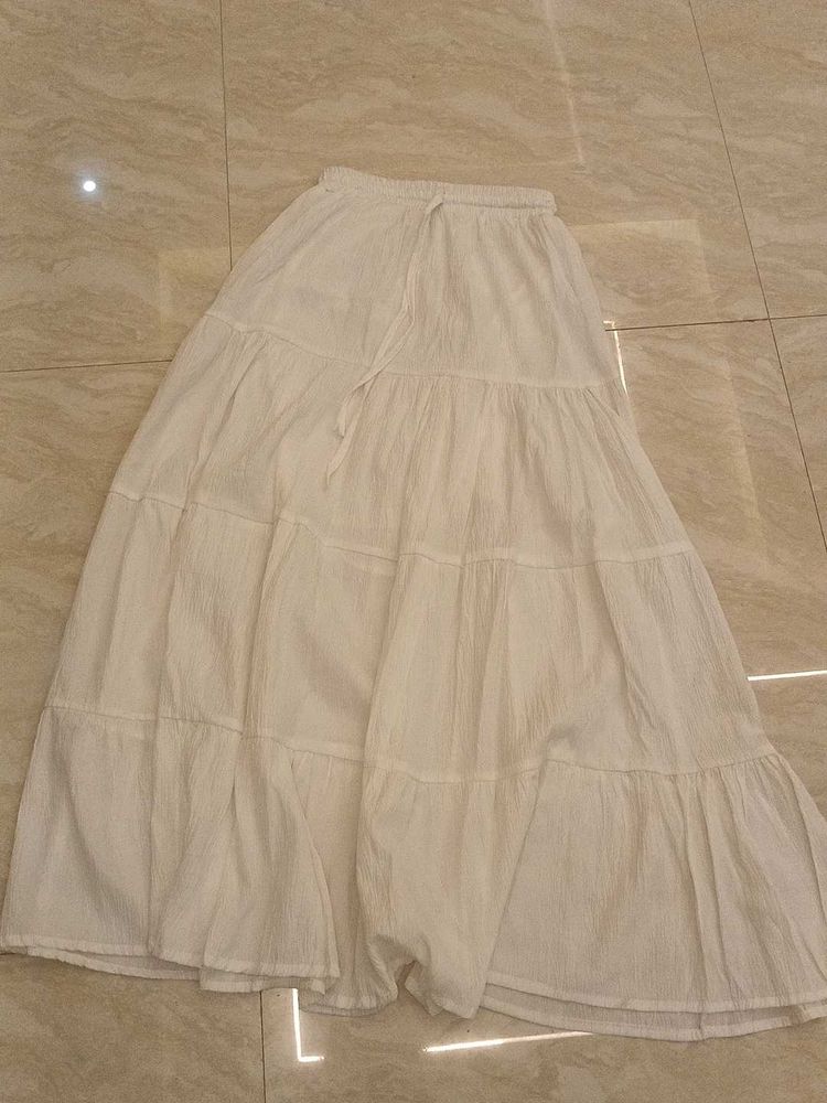 White Tiered Maxi Skirt