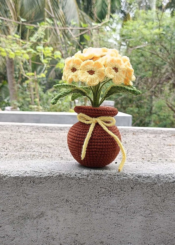 Crochet Yellow Flower in Pot