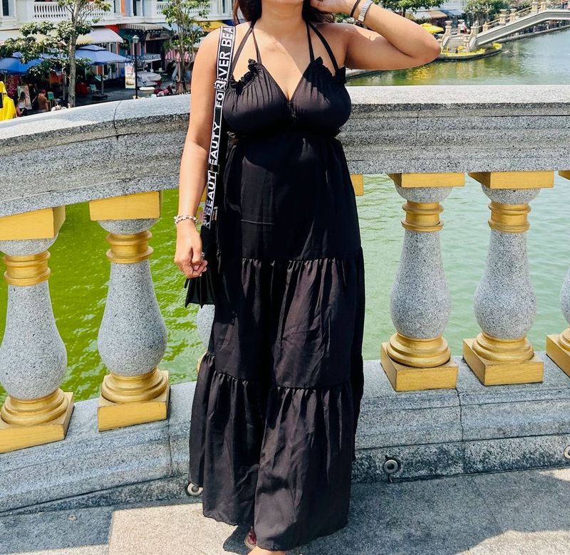 Black Tiered Maxi Dress