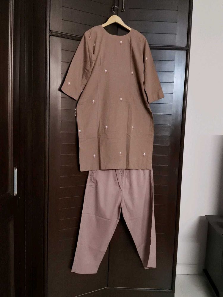 Elegant Brown Kurta and Pant Set