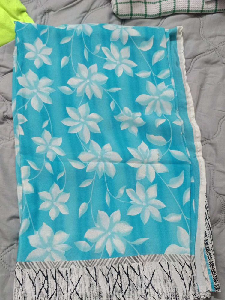 Beautiful Blue Floral Saree