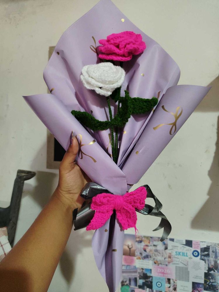 Crocheted Rose Bouquet