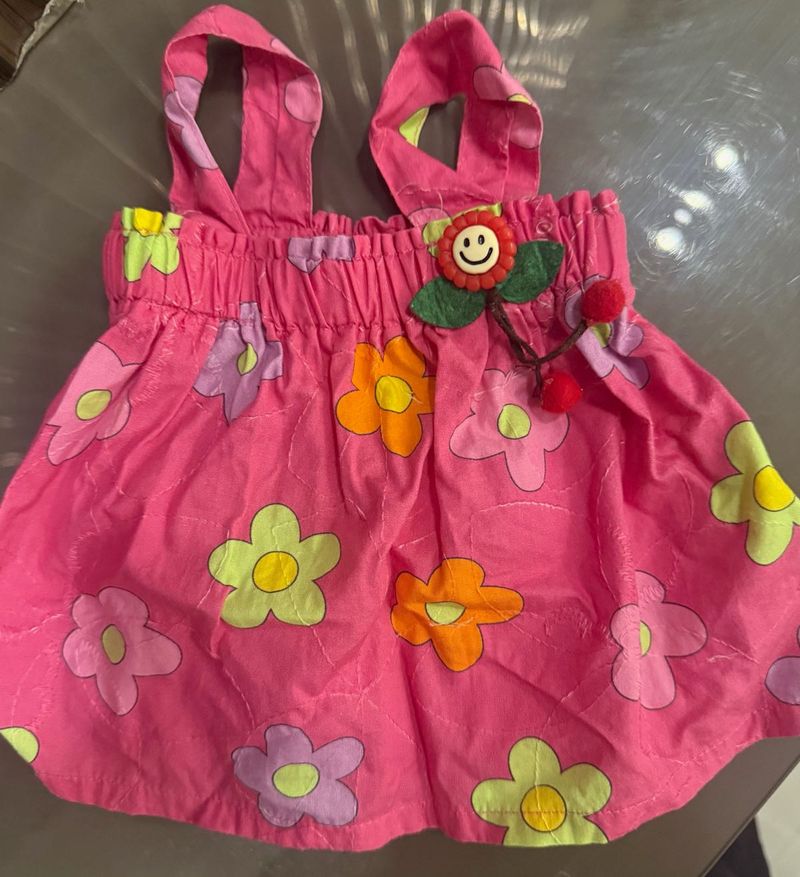 Cute Pink Floral Baby Dress