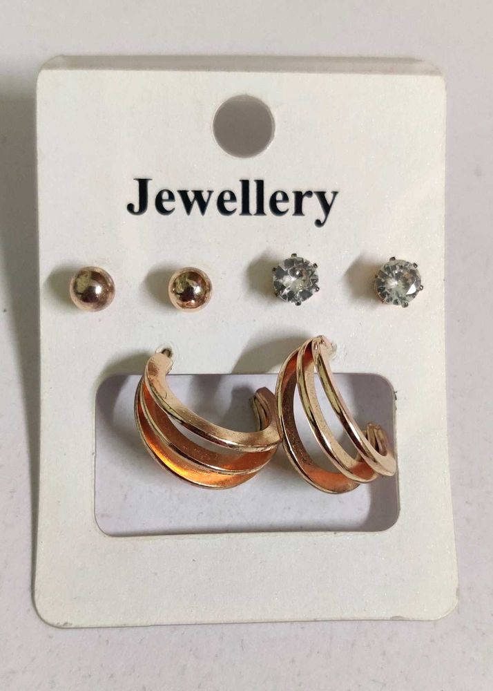 Chic Earring Set - Rose Gold &amp; Crystal