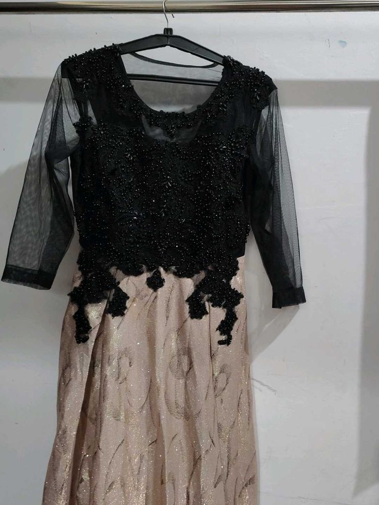 Elegant Black Beaded Ethnic Gown