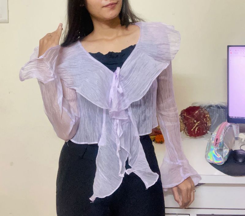 Ruffled Sheer Top