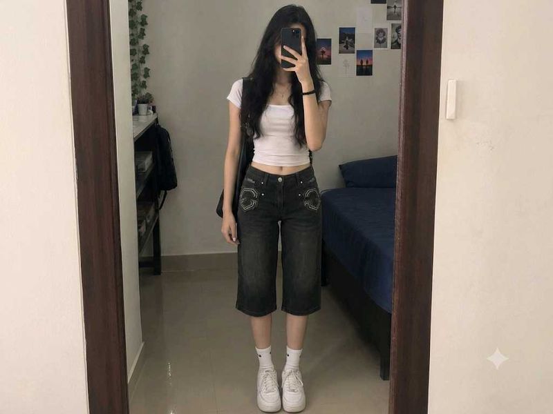 vintage black jorts