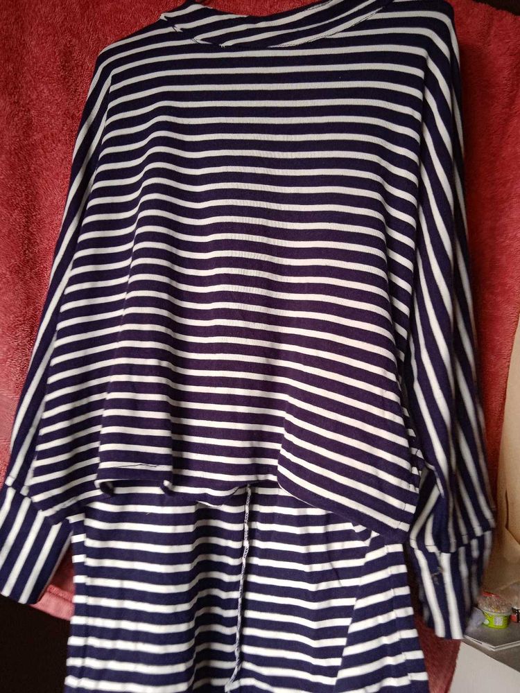 Navy &amp; White Striped Co-ord Set