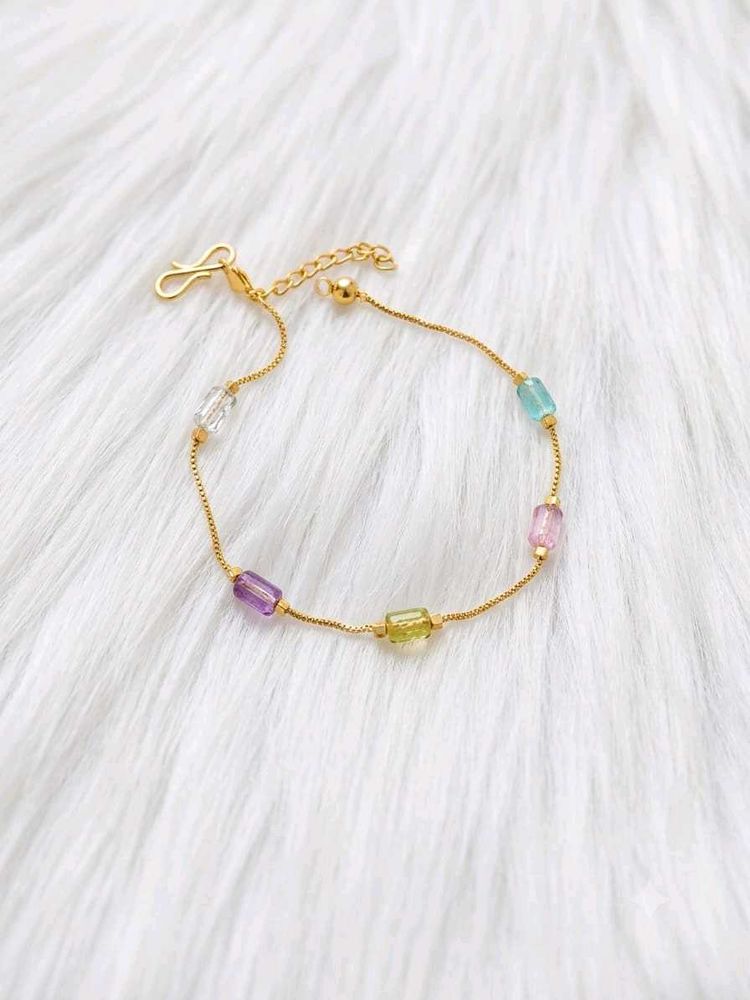 Colorful Beaded Gold Bracelet