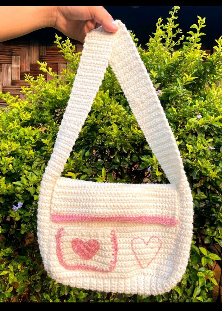 price dropped Crochet Shoulder Bag/ Messenger Bag