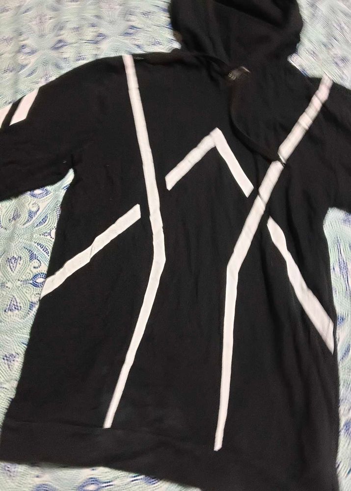 Black &amp; White Graphic Hoodie