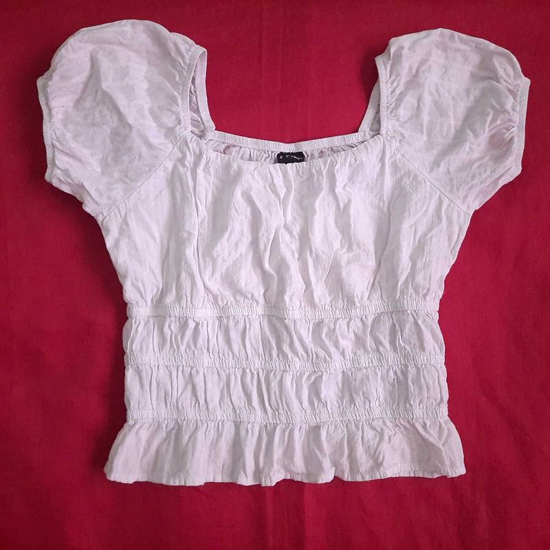 White Milkmaid Puff Sleeves Top