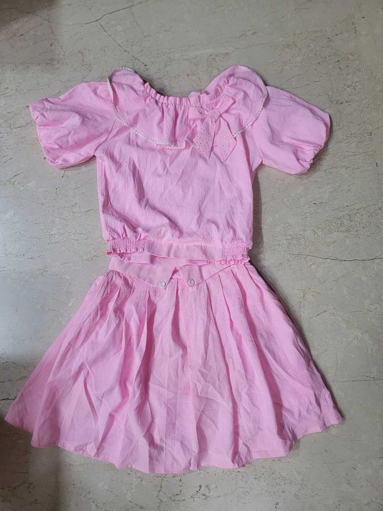 New Pink Skirt and Top Set