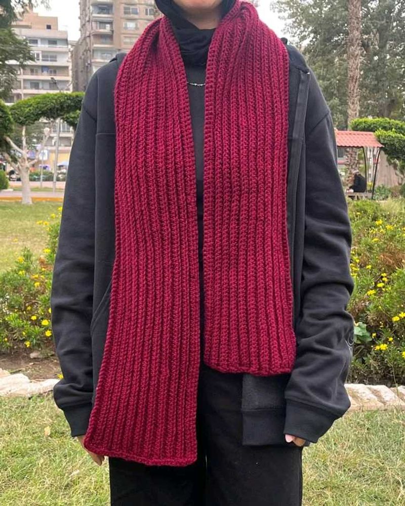Burgundy Knit Scarf
