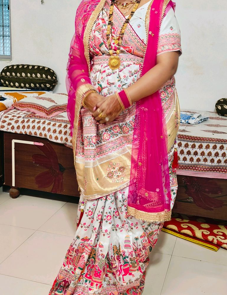 Pashmina Rajwadi Handwork Saree