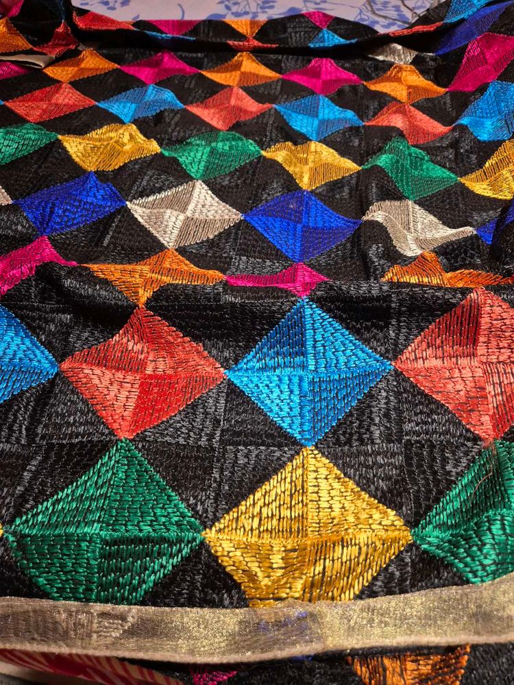 Phulkari crepe Dupatta