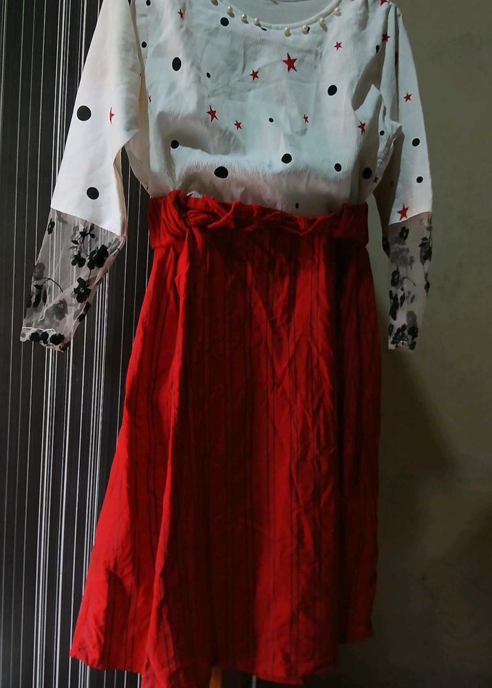 Chic Red &amp; White Dress