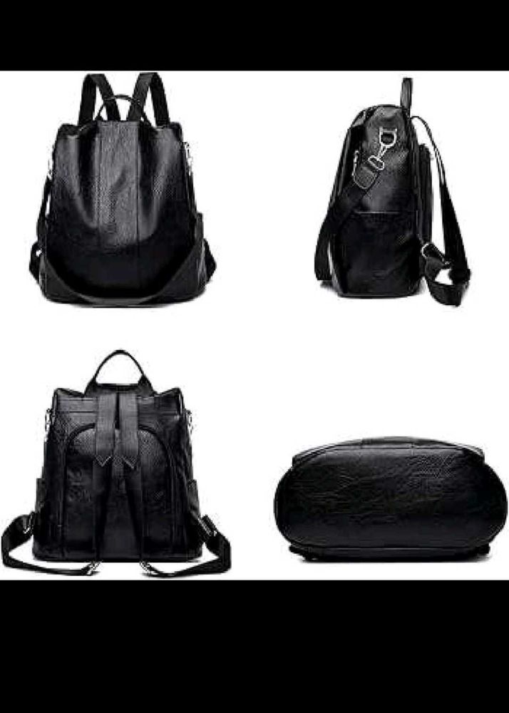 Black Leather Backpack