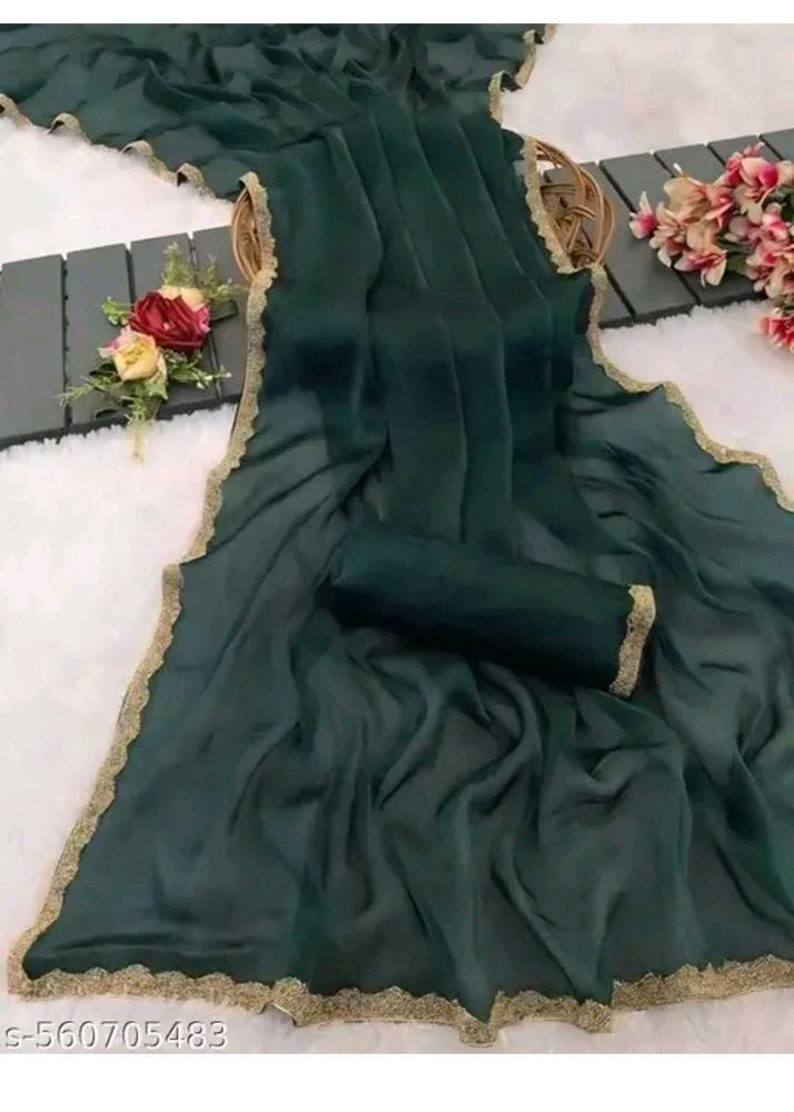 Elegant Emerald Green Saree