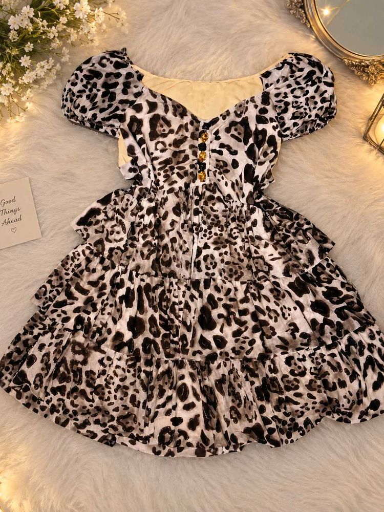 Leopard Print Tiered Dress