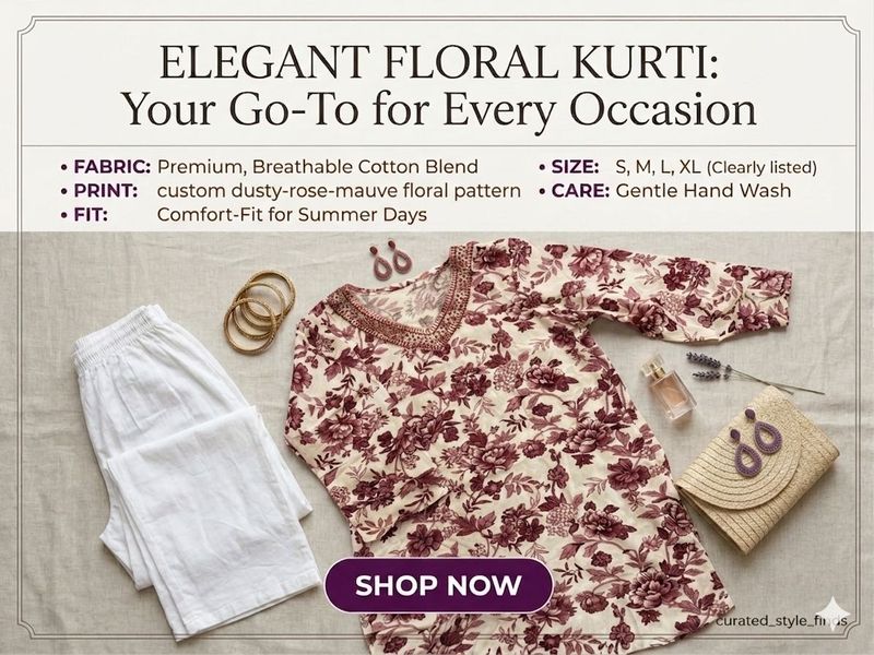 Elegant Floral Cotton Kurta