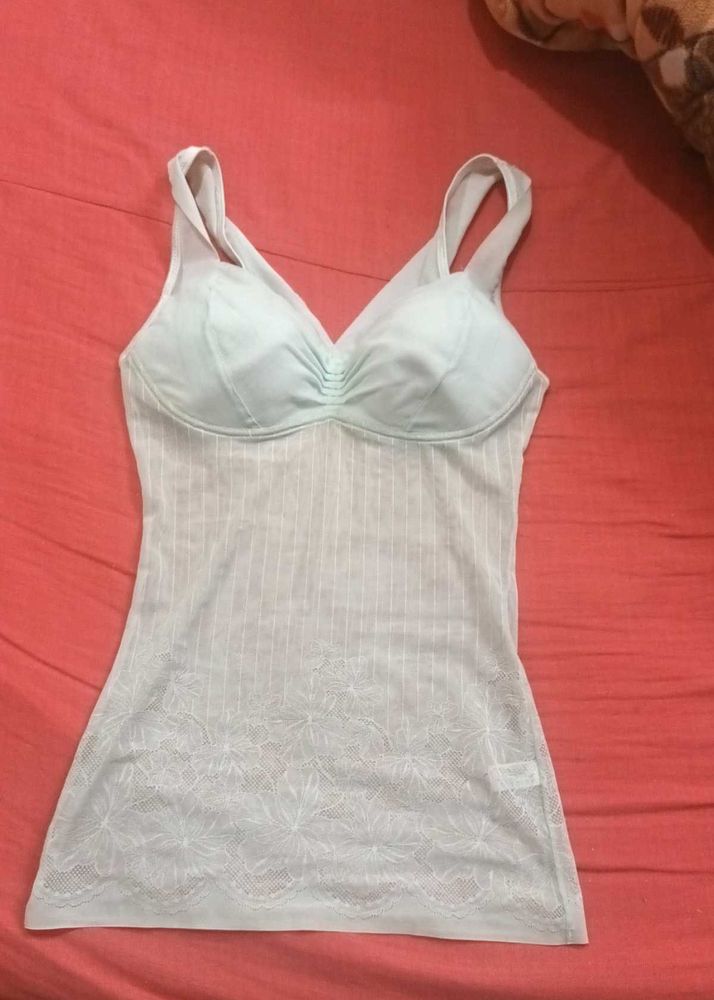 Light green Camisole With Built-In Bra
