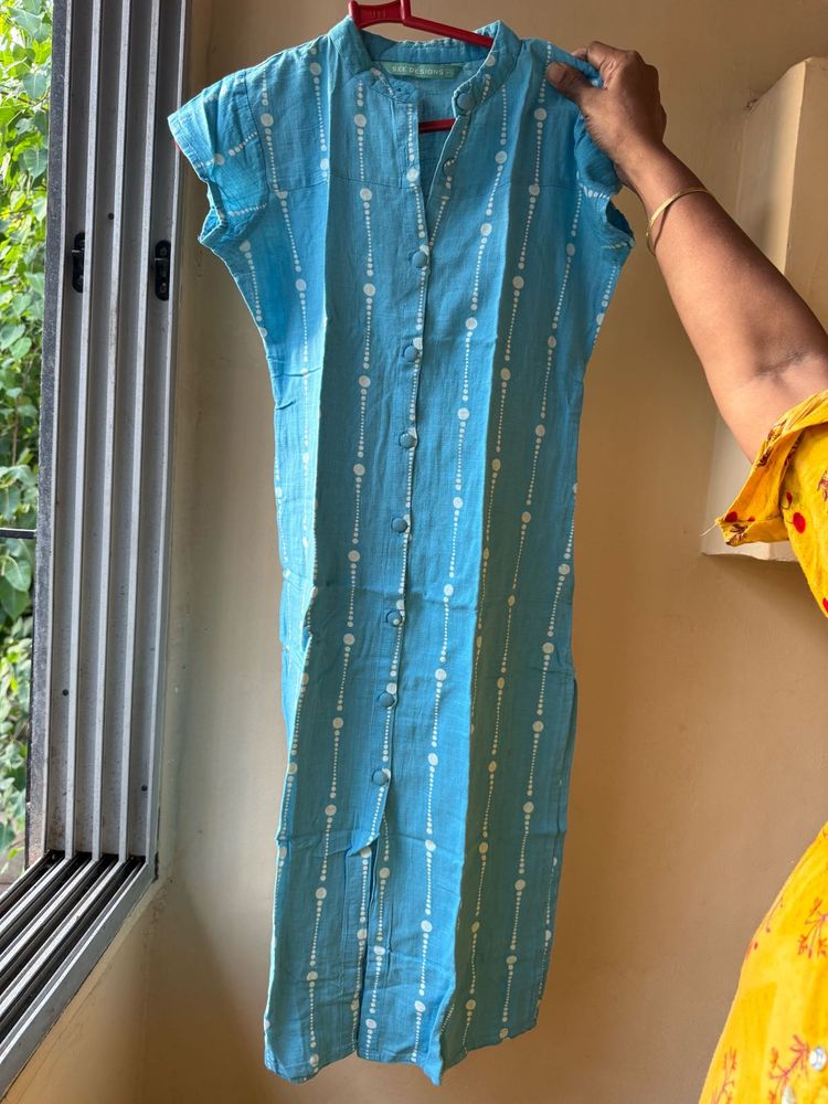 Light Blue Printed Kurta