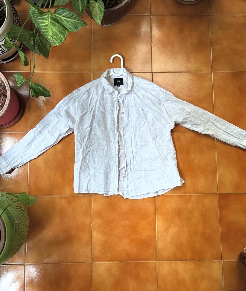 Classic White Oversized Linen Shirt