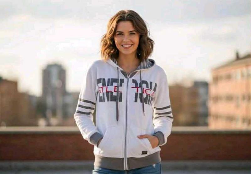 White Zip-Up Hoodie