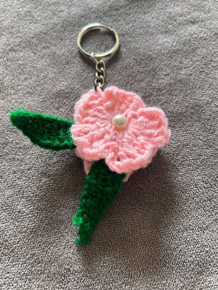 Crochet Flower Keychain