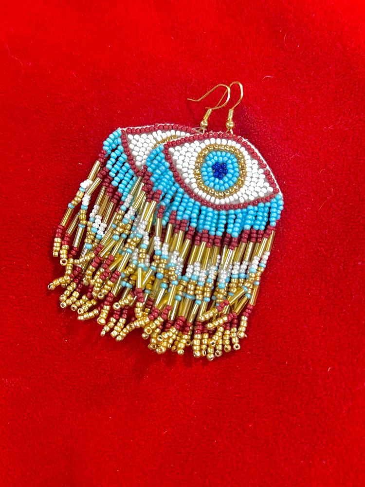 Evil Eye Beaded Dangle Earrings